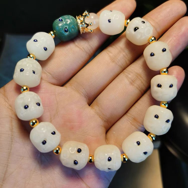 天然菩提根雕雕刻阿呆文玩男女女款手串手链佛珠