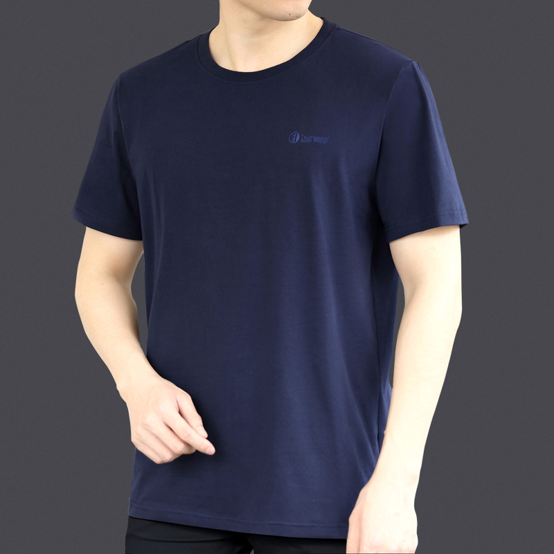 中年男圆领短袖t恤纯棉薄款40岁60爸爸夏装大码宽松休闲半袖体恤