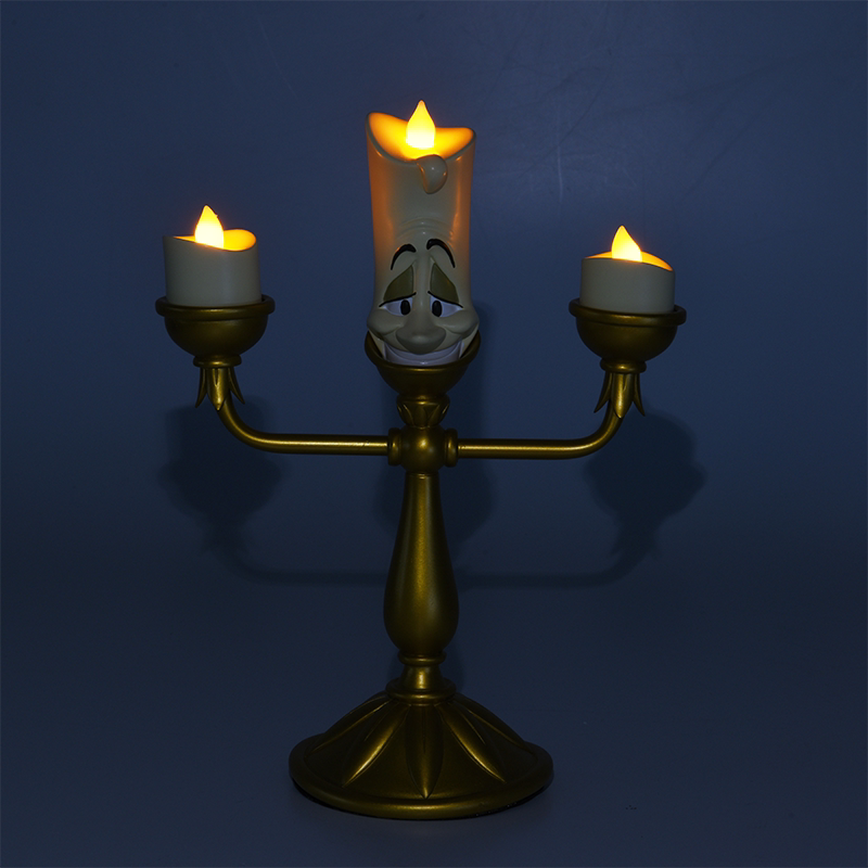 香港迪士尼正品美女野兽蜡烛台灯家居装饰摆件灯饰烛台