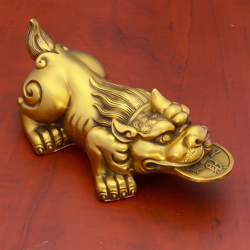 全铜貔貅摆件茶桌茶宠吞金兽车载纯铜貔恘皮丘招财汽车车内摆件_一朵