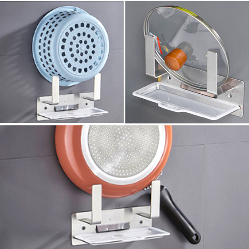 滚滚家打孔不锈钢锅盖挂钩沾粘厨房壁挂菜刀砧板挂钩