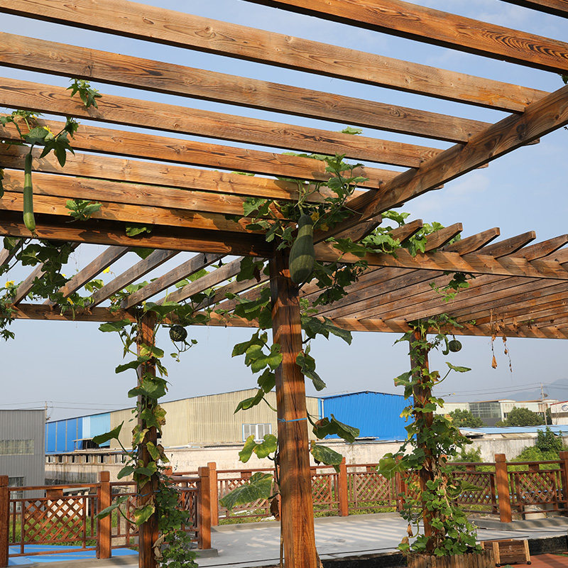防腐木葡萄架户外庭院简易爬藤架子别墅休闲亭子室外花园长廊凉亭