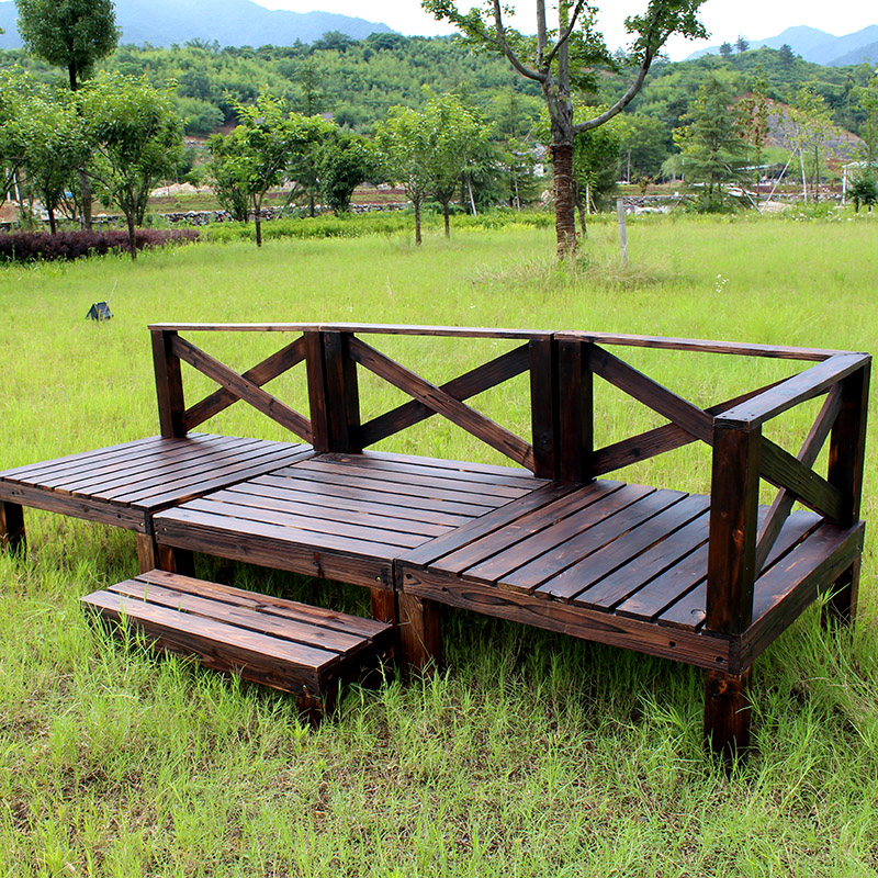 户外庭院室外别墅露台休闲露天防腐木碳化木地板实木花园平台防水