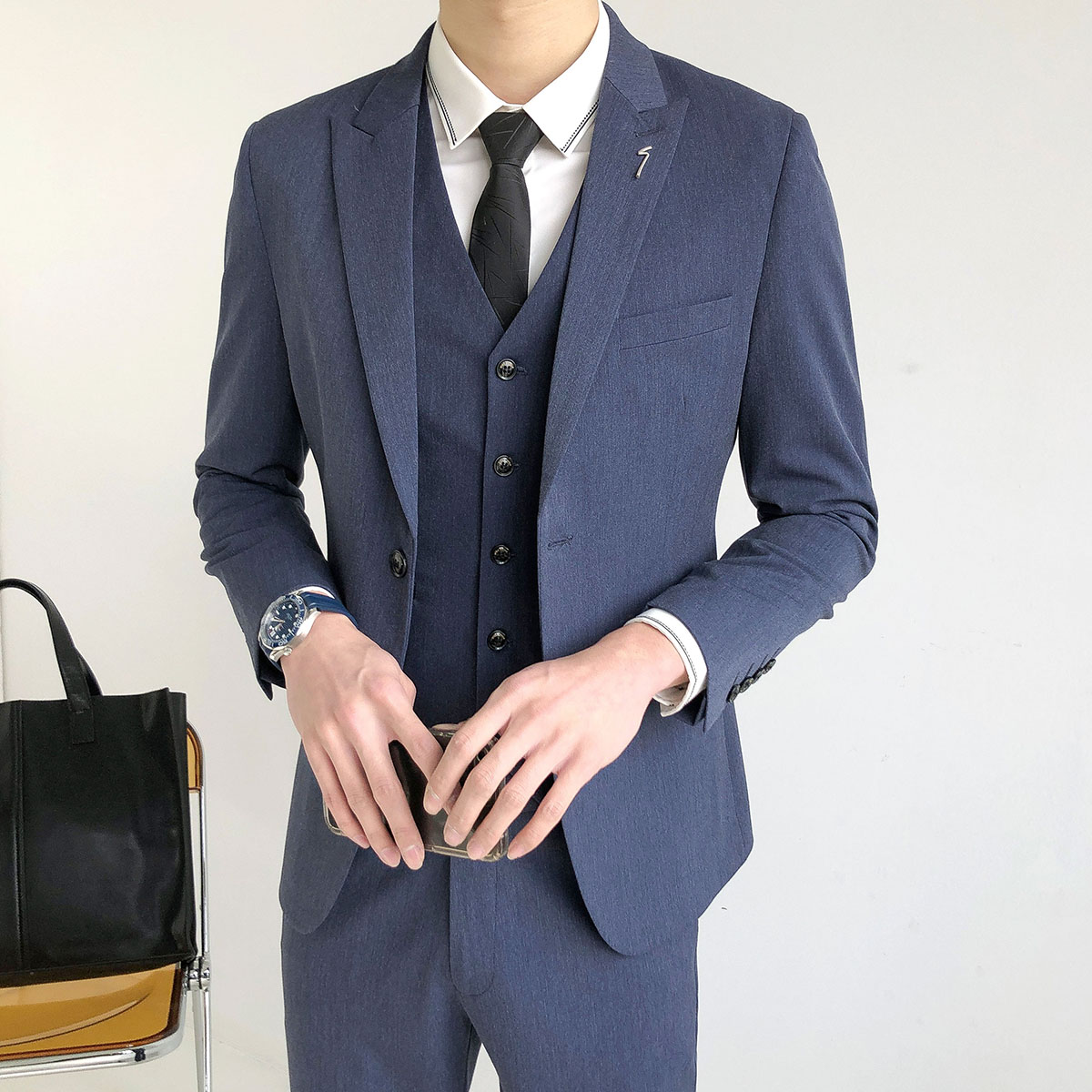 韩版商务伴郎男伴套装西服务正痞帅休闲潮流西服套装