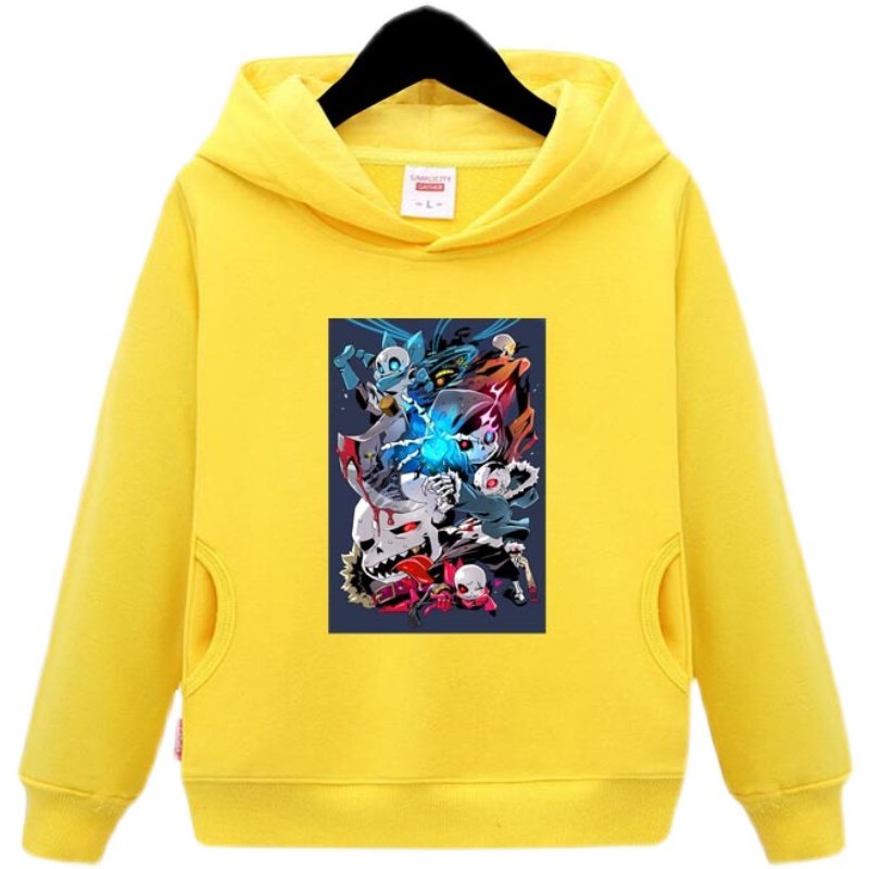 undertale传说之下秋冬款长袖白色卫衣sans衣服男女儿童打底衫