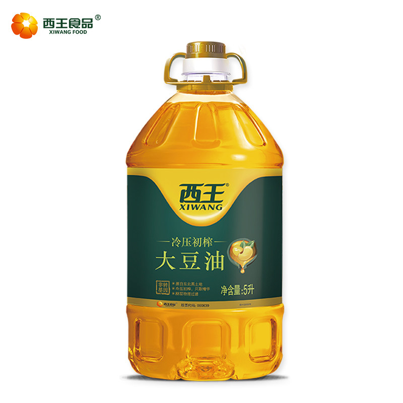 西王大豆油5l*2食用油桶装家用健康非转基因冷压压榨植物油色拉油-mc