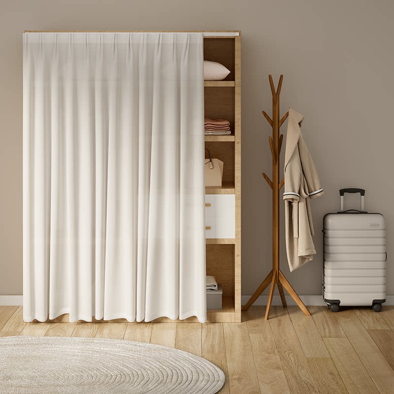 遮挡打孔遮丑柜门门帘衣帽间防尘书柜开放式衣柜门帘