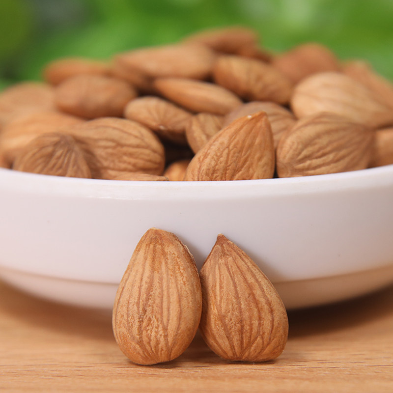 南杏仁新货500g原味生熟大颗粒带皮甜杏仁承德南北杏坚果零食散装