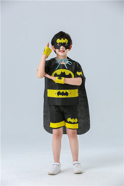 儿童环保时装秀服装男童手工手工制制作diy蝙蝠侠儿童演出服