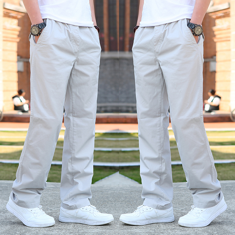 夏季工装裤男薄款休闲长裤子男裤宽松直筒加大码运动裤男弹力简约