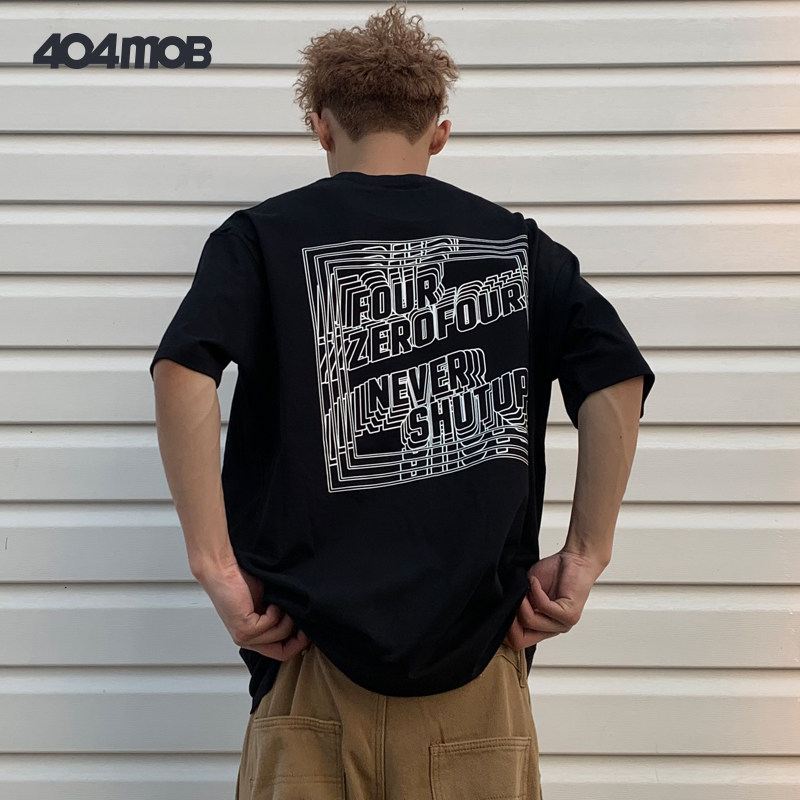 404mob情侣流落潮流ins宽松新款潮牌夏新款男女t恤