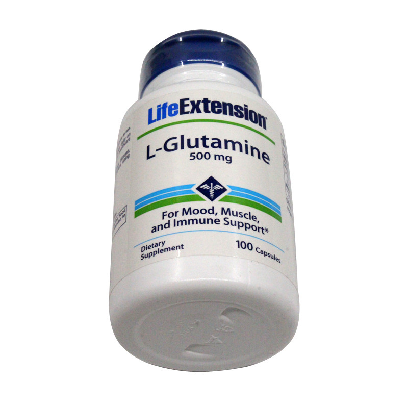 life extension l-glutamine谷氨酰胺100粒胃炎溃疡提高耐力美国