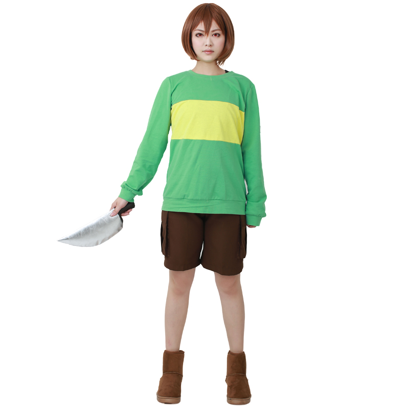传说之下undertale游戏拼色chara棉质卫衣pu充棉刀cosplay女装