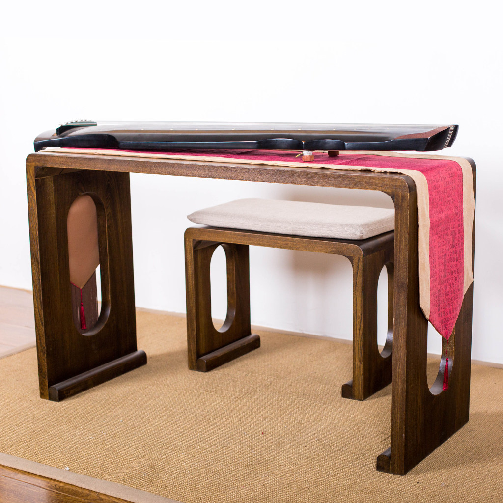 榆木古琴乐朴共鸣桌凳精品书法写字仿古仿汉琴桌