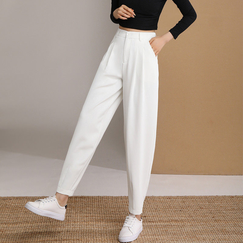 哈伦裤女夏季薄款九分萝卜夏天休闲冰丝女裤休闲裤