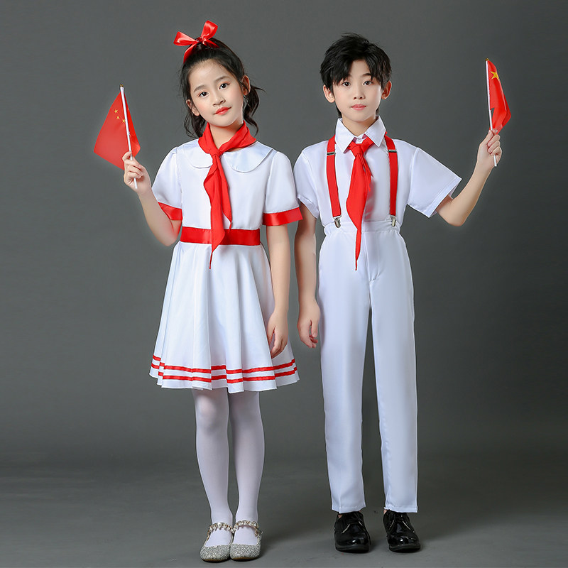 新款儿童合唱中小学生男女表演服装少先队员红领巾演出服儿童演出服