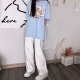 Tide brand Kldinor tooling draw rope foundation white casual beam trousers loose thin men's goddess pants retro Tide brand Kldinor tooling draw rope foundation white casual beam trousers loose thin men's goddess pants retro