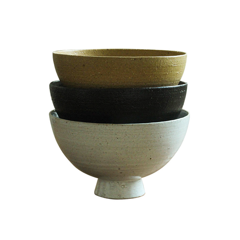 日式粗陶碗复古家用手工土陶餐具食器碗