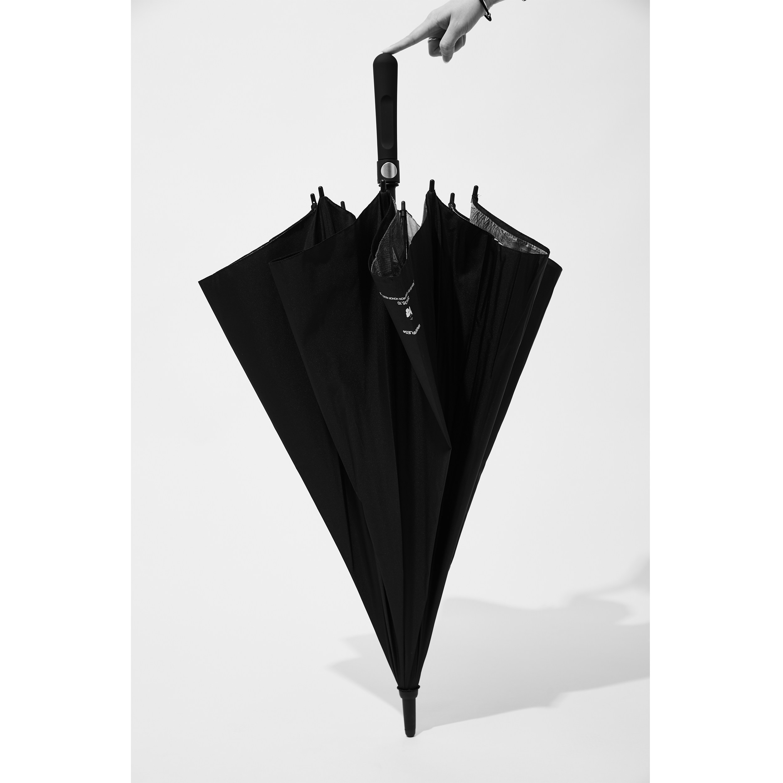 winderflies2021国风山水印花直柄长柄黑色雨伞伞