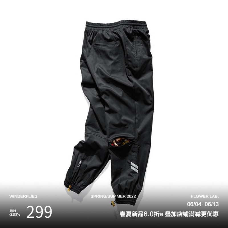 WINDERFLIES百搭九分休闲束脚裤男花卉潮流ins运动裤子春秋薄款