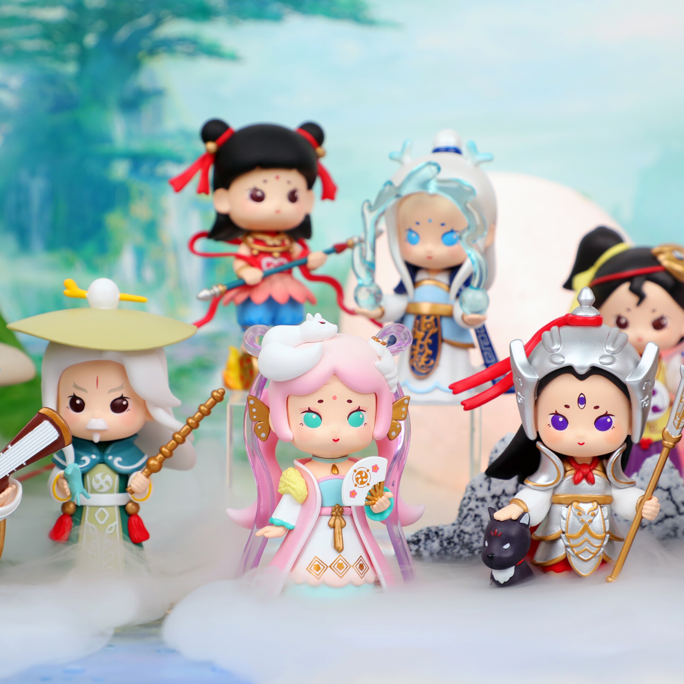 正版青壹灿若繁星封神榜哪吒妲己女娲盲盒杨戬古风潮玩盲盒