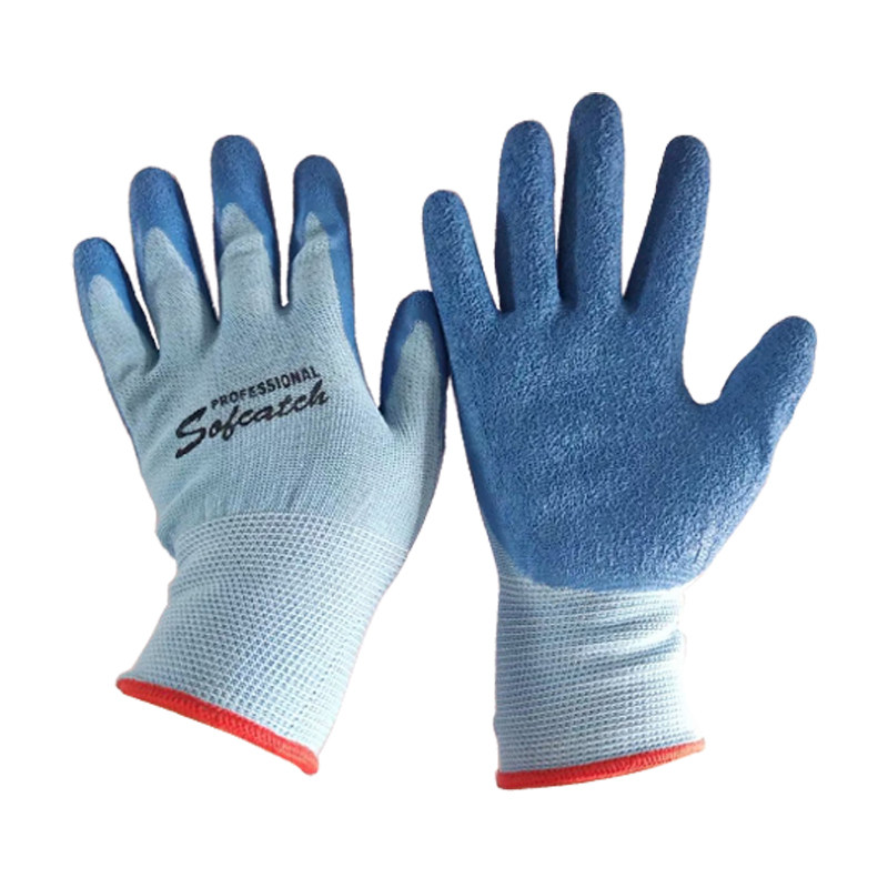 防滑小号劳保手套薄款尼龙塑胶舒适防护手套