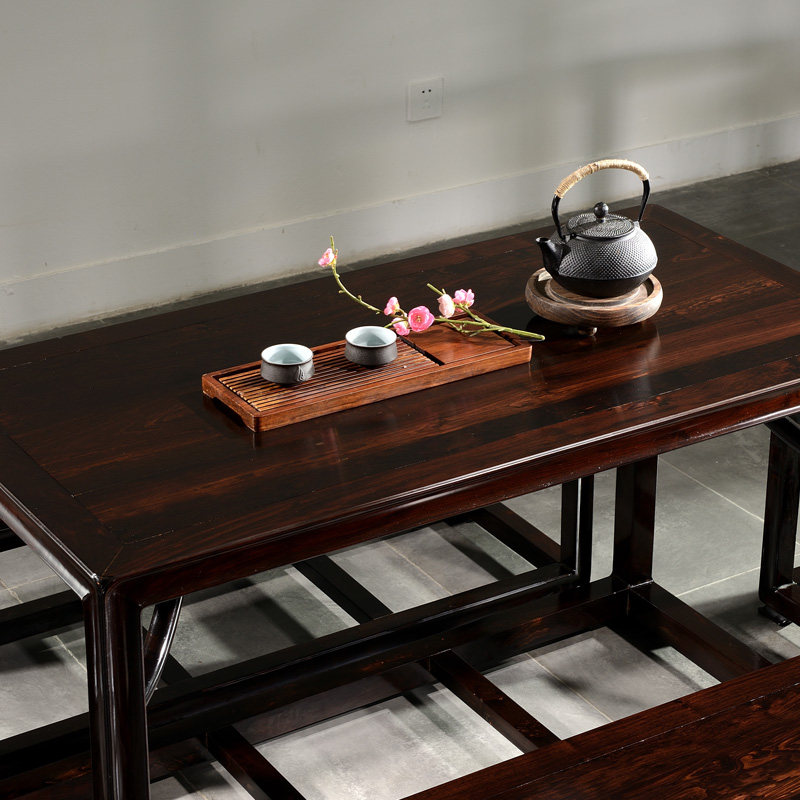 红木家具茶室茶桌桌椅组合套装喝茶桌子紫光茶几茶几