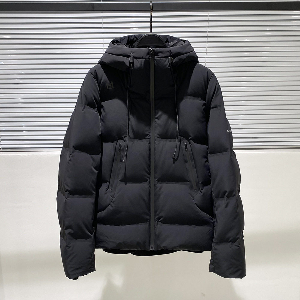 鸟家2021冬装新款男装空气气泡羽绒服短款连帽羽绒服