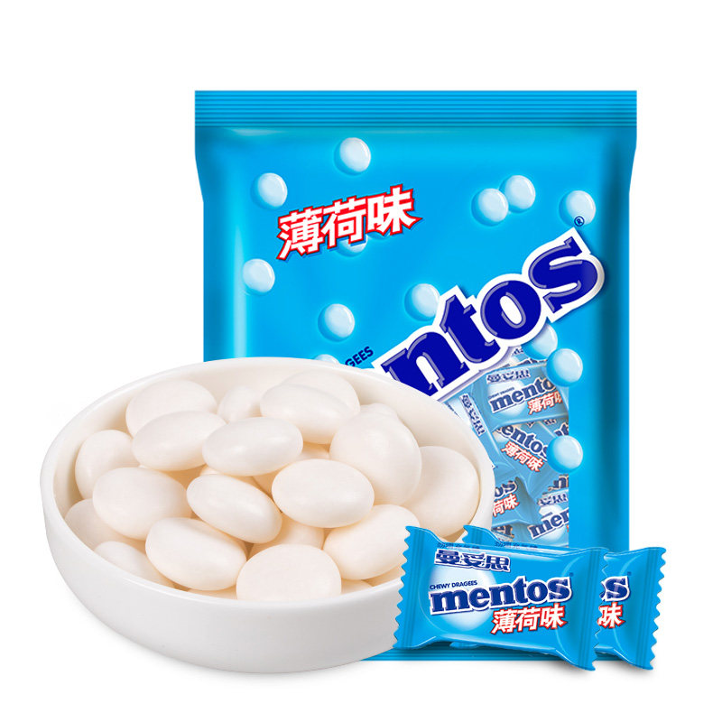 曼妥思劲嚼充气薄荷软糖1000g结婚喜糖果商务招待前台用糖