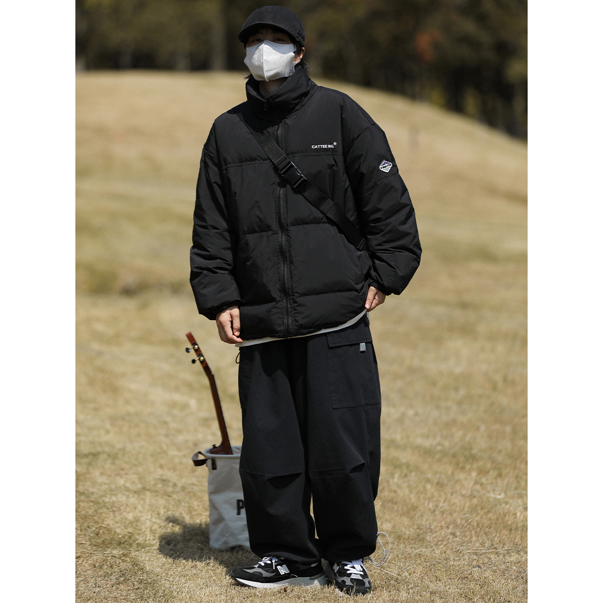 TAN7日系冬季立领羽绒服男短款ins潮牌轻薄宽松鸭绒情侣面包外套