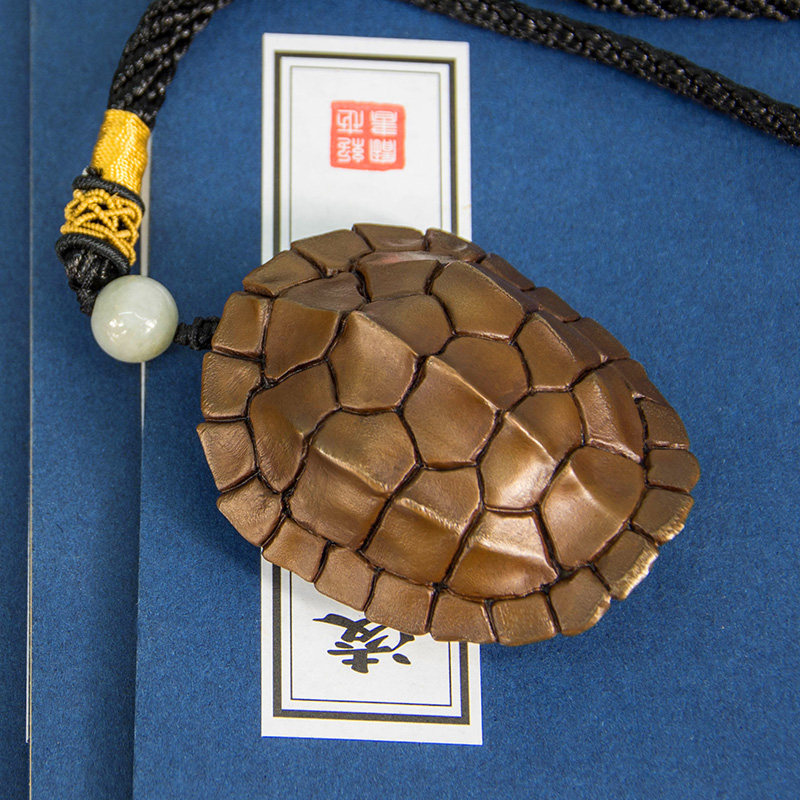 紫铜富甲天下龟壳手把龟甲男士饰品随身摆件