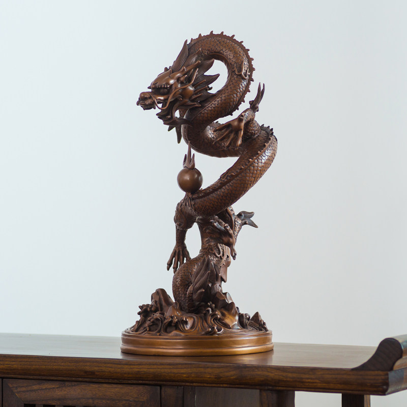 铜韵堂铜龙摆件紫铜中华神龙龙家居摆设图腾工艺品摆件