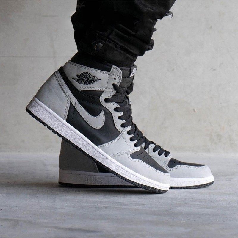 nike耐克男鞋女鞋新款aj黑灰影子高帮休闲鞋篮球鞋