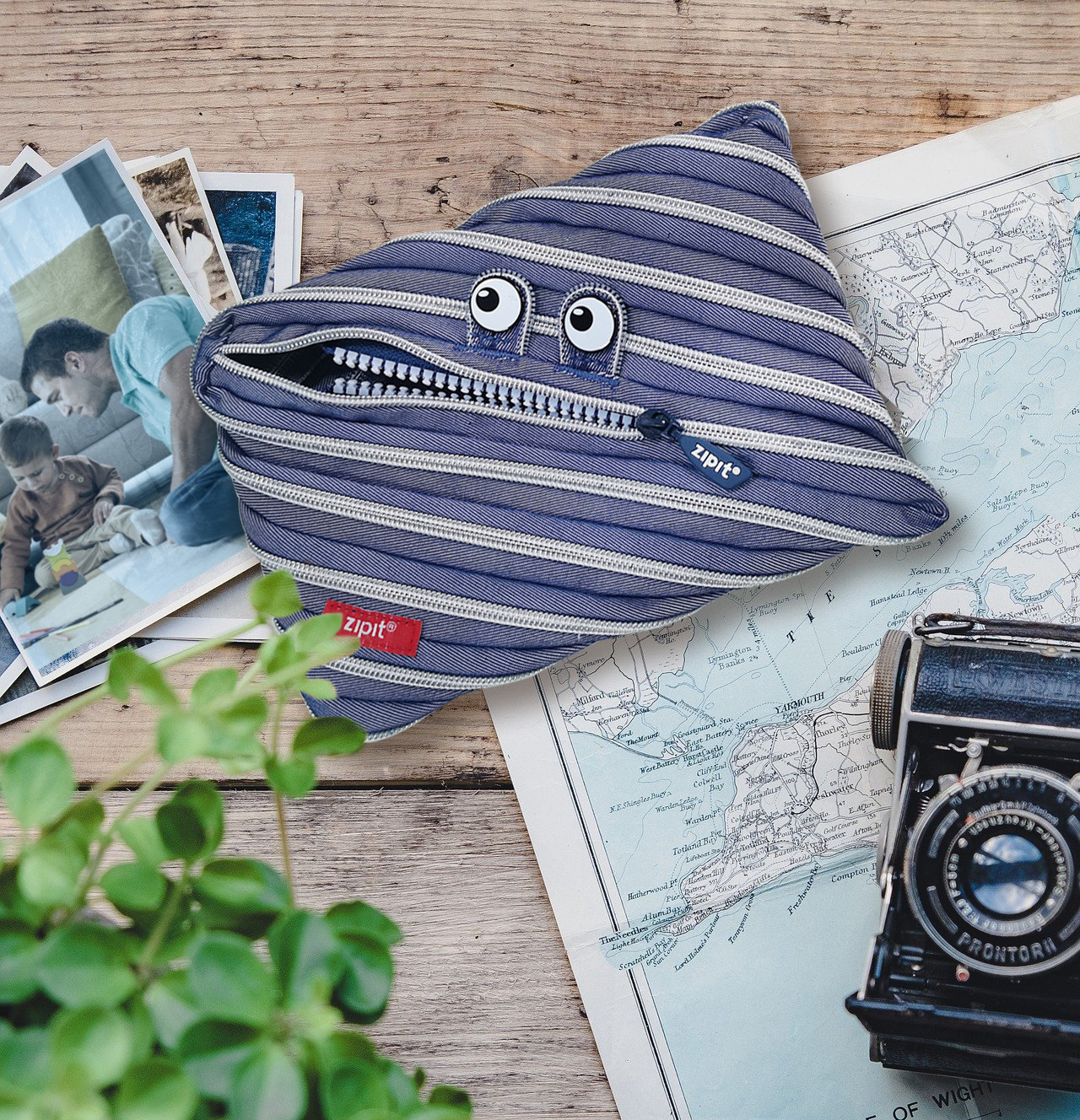 zipit笔袋质感牛仔怪兽文具袋男女生大容量简约笔袋