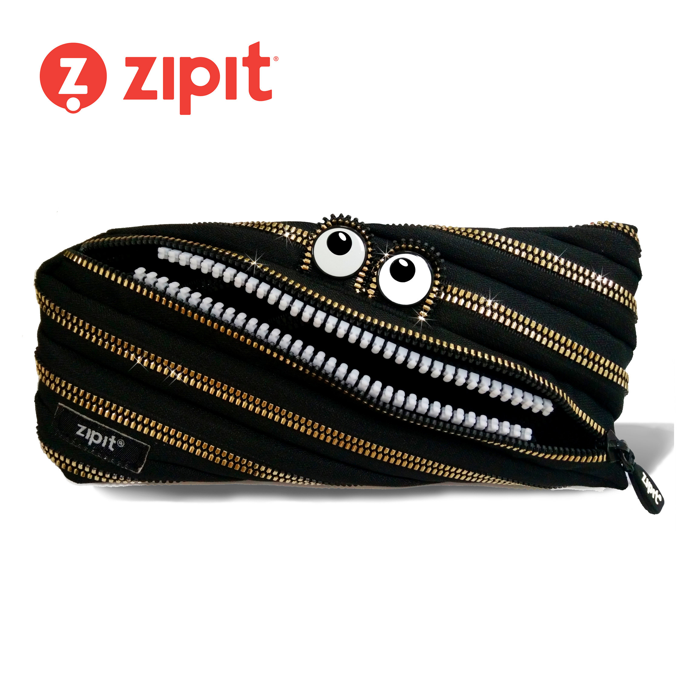笔袋zipit儿童节礼物新款一根拉链怪兽收纳包黑彩笔袋