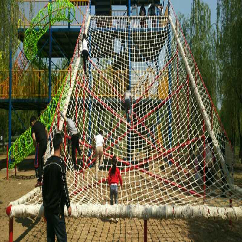 户外儿童攀岩攀爬网尼龙网防坠网建筑安全网拓展网绳麻绳装饰绳网