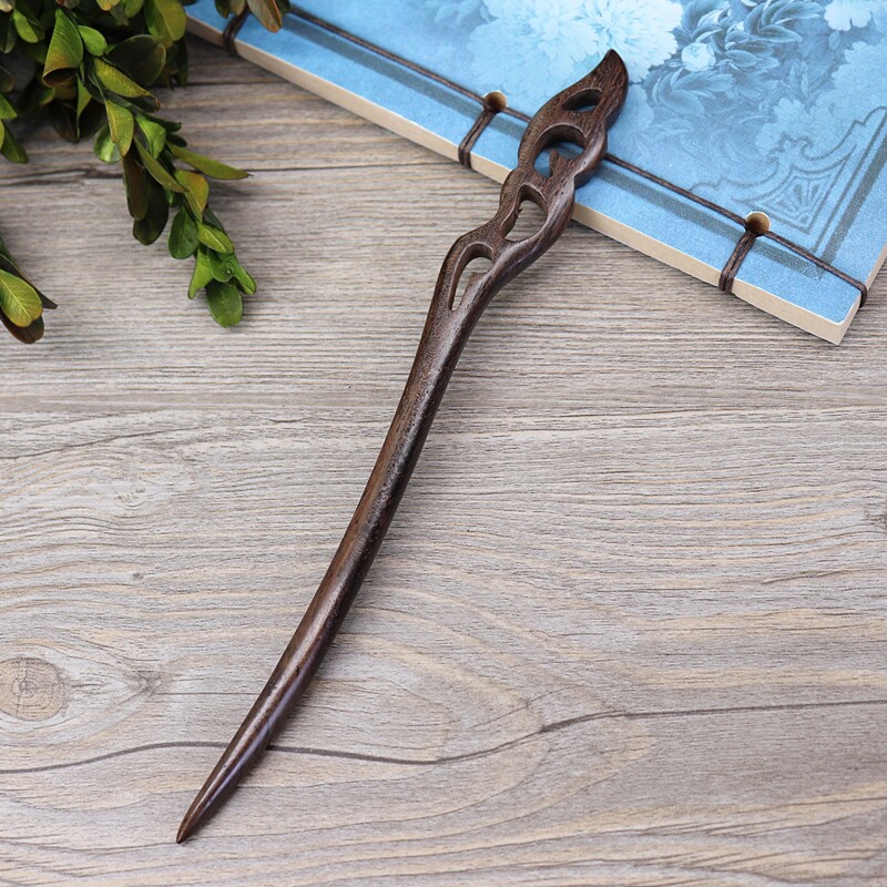 古典檀木发簪木质发钗古风汉服女简约百搭盘发发饰