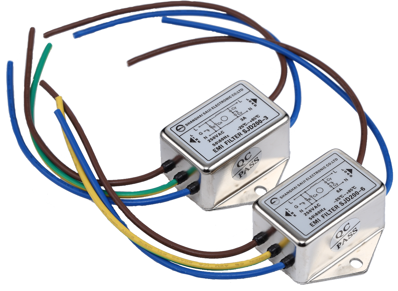 赛纪emi单相交流交流电电源滤波器220v抗干扰sjd210-6a10a20a30a50a