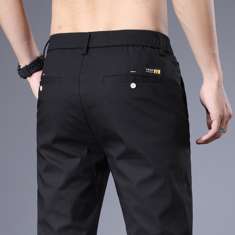 西裤男裤子夏季薄款男士冰丝休闲长裤直筒宽松2022新款春秋款秋季