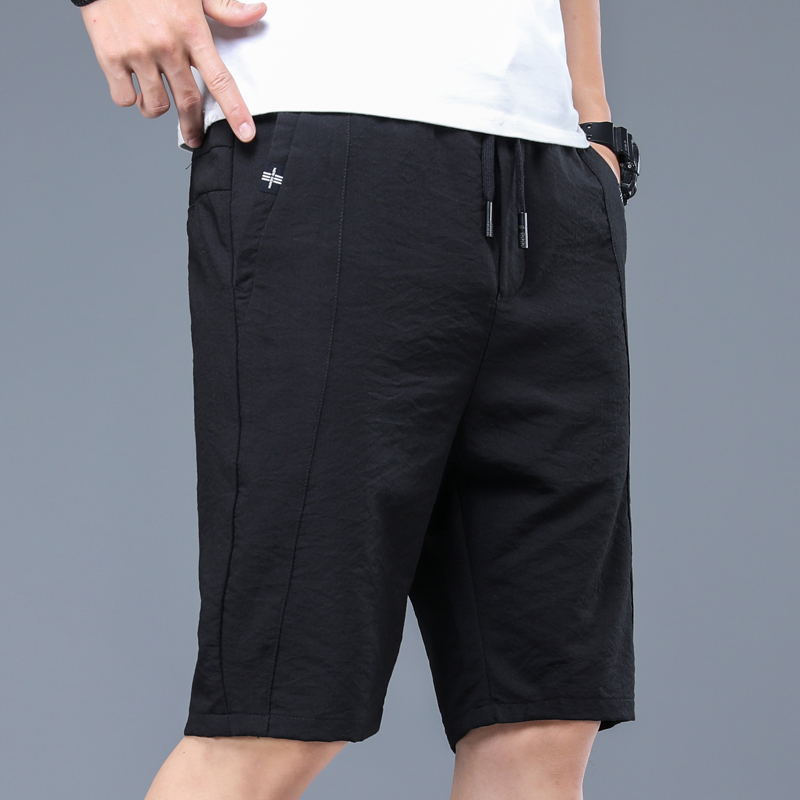 夏季薄款棉麻冰丝男士休闲短裤夏装外穿运动五分中裤子亚麻半截裤