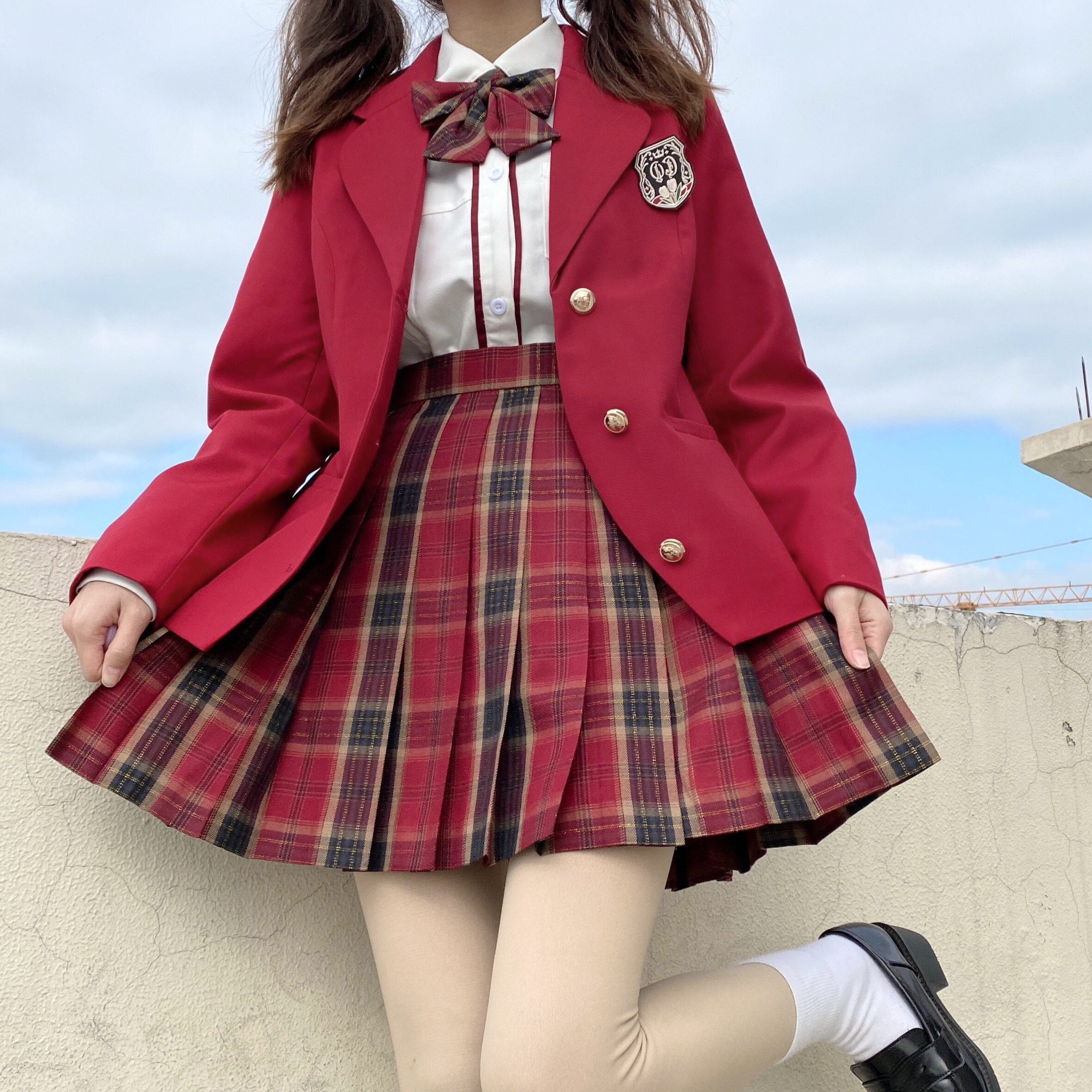 野藏原创欢禧新年正版jk格裙制服半身裙校半身裙