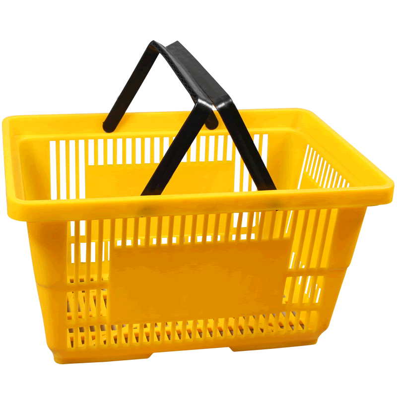 久固隆超市购物篮手提篮塑料加厚大号框子 购物筐手提蓝 买菜篮子