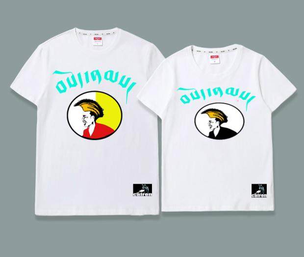 短袖拉姆ins潮牌国风文中藏文阿吉anu潮索t恤