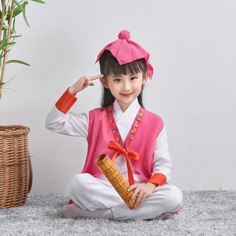 舞蹈服装书人儿童古代汉服演出演出服小书童唐诗儿童演出服