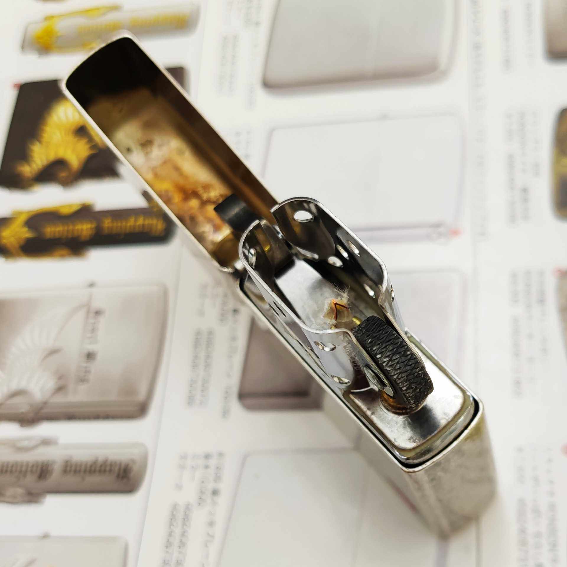 概念zippo正品芝宝防古火焰标志121fb蚀刻填漆zippo