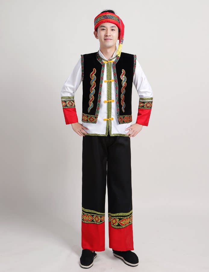 2021新款普米族男士成人服饰少数民族舞蹈演出服男生民族服装