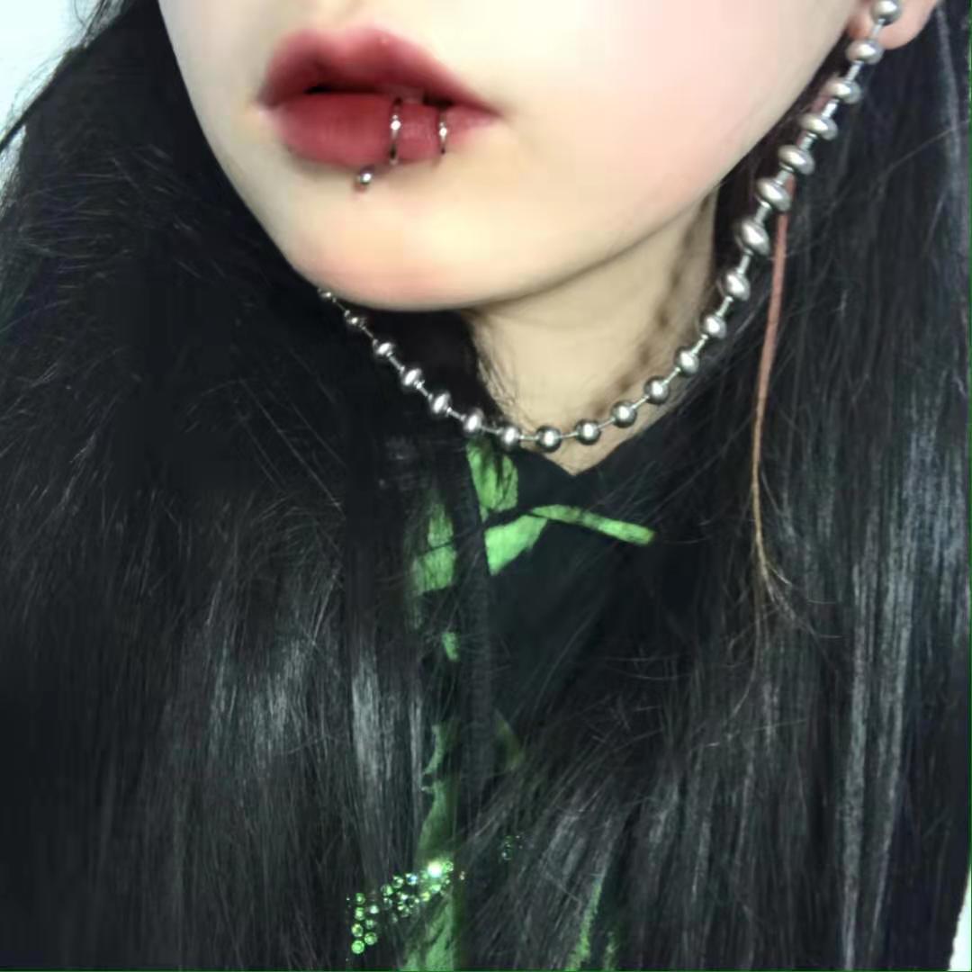 极简不锈钢唇钉无痛唇夹不用打洞就可就可以以带其它首饰