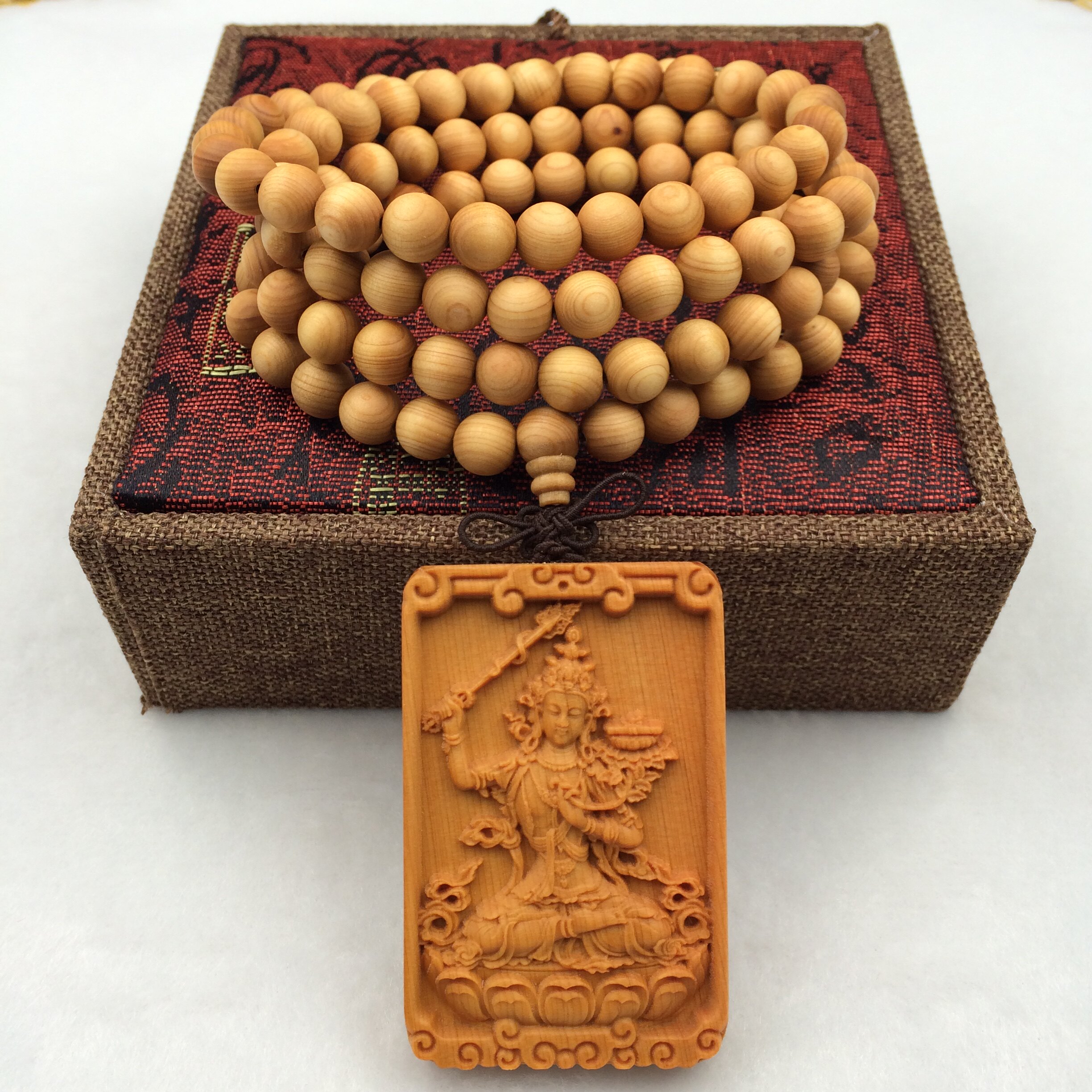 崖柏吊坠无事八大守护神本命佛保平安男女挂件项坠