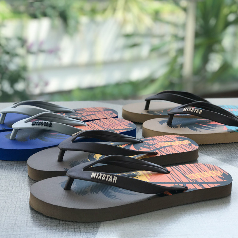 进口泰国拖鞋人字天然乳胶印花沙滩人字拖