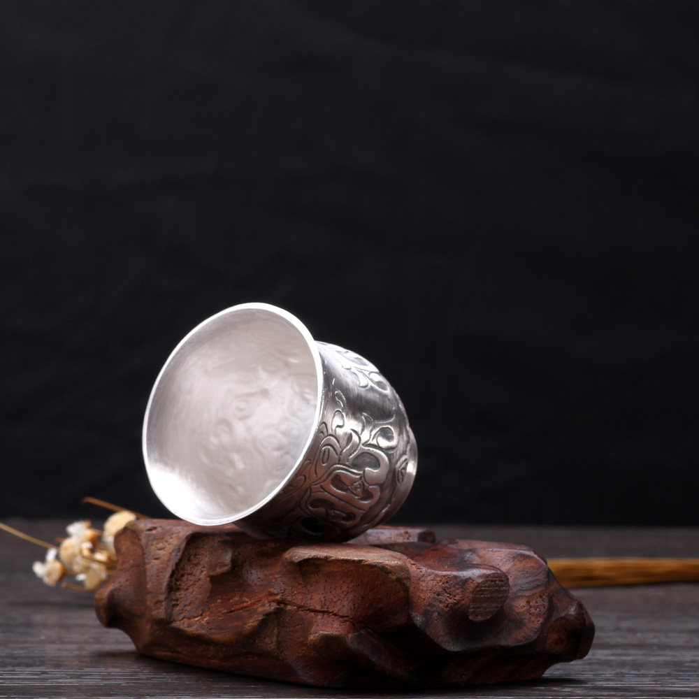 酒杯酒壶乔师傅烫酒白酒家用酒具白酒杯纯银手工白酒杯